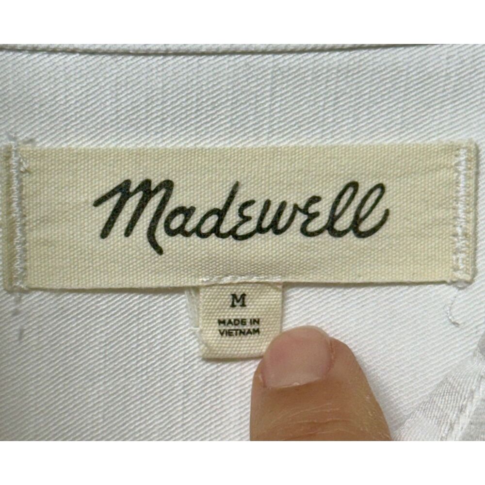 MADEWELL Courier Seamed Denim Tie Waist Denim Shirtdress, Sz M - Picture 9 of 11